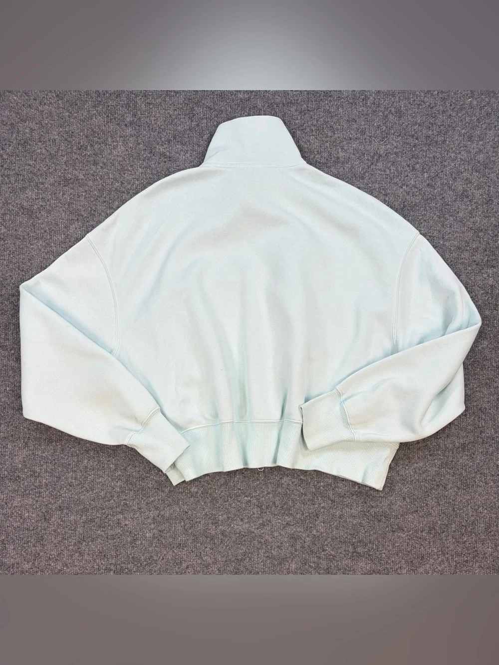 Nike Sportswear Phoenix Fleece Full Zip Jacket Light Blue Cropped Women's L